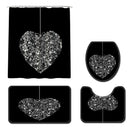 Honana 4PCS Bathroom Waterproof Shower Curtain Lid Toilet Cover Pedestal Rug Bath Mat Bathroom Decor