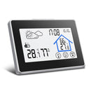 Wireless Touch Screen Weather Station Forecaster with Temperature Humidity Thermometer Outdoor Forecast Sensor Clock