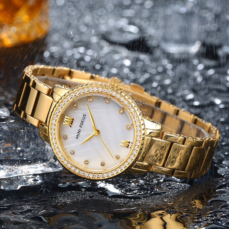 MINI FOCUS MF0226L Luxury Brand Fashion Style Women Wristwatch Diamond Ladies Quartz Watch