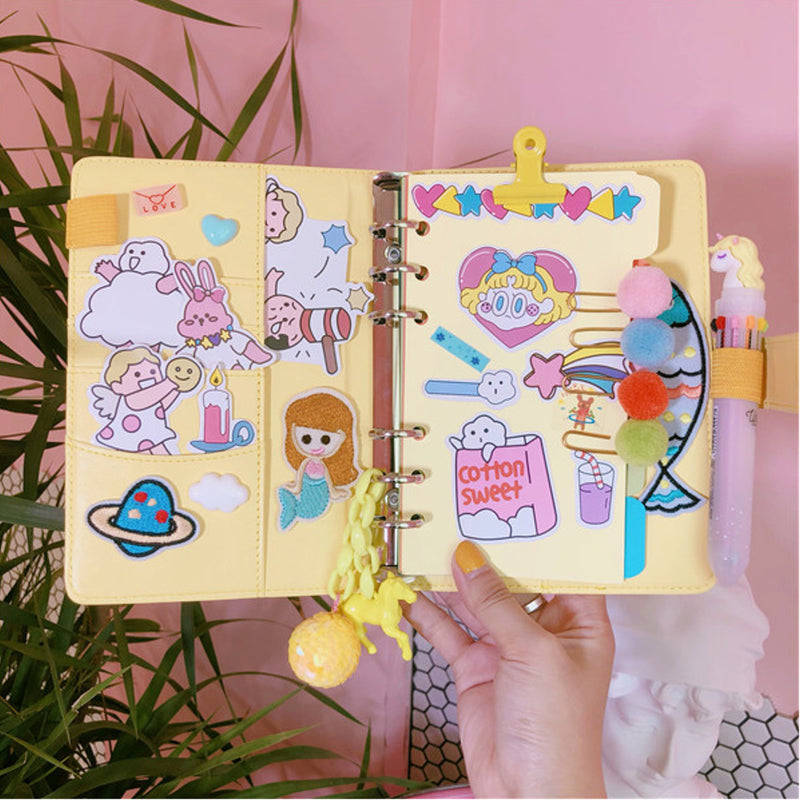 1 Piece A6 Diary DIY Notebook Cute Cartoon Girl Heart Account Diary Plan Loose-leaf Notebook