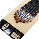 BGLN 801 9 Pcs/set Nylon Hair Oil Paint Brushes Flat Painting Brush For Oil Acrylic Brush Pens pincel para pintura School Students Art Supplies