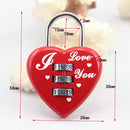 Heart Shaped 3 Digit Travel Luggage Lock Resettable Combination Padlock for School Gym&Sports Locke