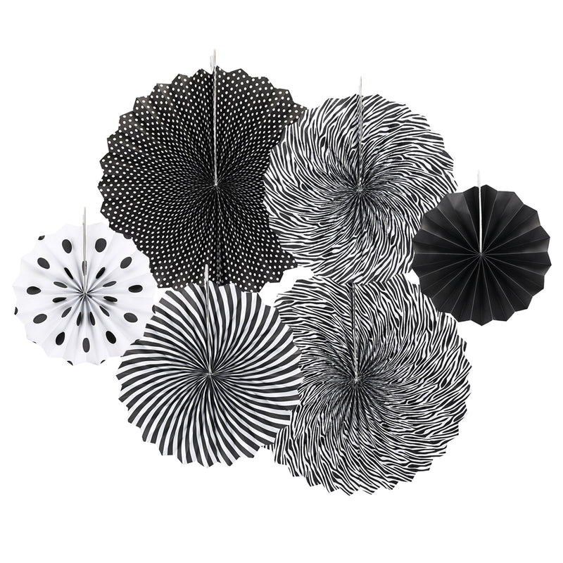 6 Pcs/Set Fiesta Paper Fans Pinwheel Wedding Party Wall Hanging Decorations