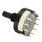 1 Pole 12 Way 0.3A 250VAC Black Rotary Switch Solder Terminals 18 Teeth Shaft