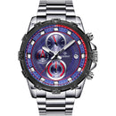 WISHDOIT WSD-018 Men Watch Luxury Sport Stainless Steel Strap Male Quartz Watch