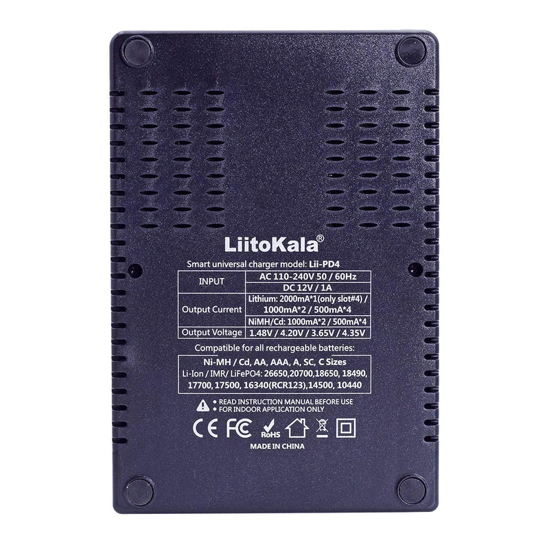 Liitokala Lii-PD4 LCD 3.7V NiMH Lithium Battery Charger US/EU Plug