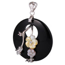Women Girls Fashionable Rhinestone Charms Flower Pendant Necklace DIY Jewelry Making Pendant Gift Accessory Black