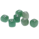 7pcs Engraved Green Aventurine Reiki Chakra Healing Crystal Cubes Gemstone