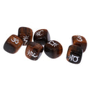 7pcs Engraved Tiger's Eye Reiki Chakra Healing Crystal Cubes Stone Gemstone
