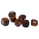 7pcs Engraved Tiger's Eye Reiki Chakra Healing Crystal Cubes Stone Gemstone
