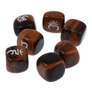 7pcs Engraved Tiger's Eye Reiki Chakra Healing Crystal Cubes Stone Gemstone