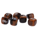 7pcs Engraved Tiger's Eye Reiki Chakra Healing Crystal Cubes Stone Gemstone