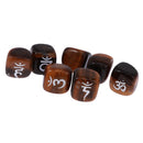 7pcs Engraved Tiger's Eye Reiki Chakra Healing Crystal Cubes Stone Gemstone