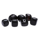 7pcs Engraved Black Agate Reiki Chakra Healing Crystal Cubes Stone Gemstone