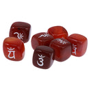 7pcs Engraved Red Agate Reiki Chakra Healing Crystal Cubes Stone Gemstone