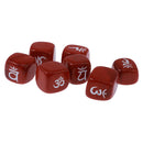 7pcs Engraved Red Jasper Reiki Chakra Healing Crystal Cubes Stone Gemstone