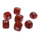 7pcs Engraved Red Jasper Reiki Chakra Healing Crystal Cubes Stone Gemstone