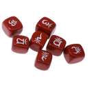 7pcs Engraved Red Jasper Reiki Chakra Healing Crystal Cubes Stone Gemstone