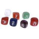 7pcs Engraved Reiki Chakra Energy Healing Crystal Cubes Stone Gemstone Gift