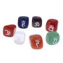 7pcs Engraved Reiki Chakra Energy Healing Crystal Cubes Stone Gemstone Gift