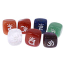 7pcs Engraved Reiki Chakra Energy Healing Crystal Cubes Stone Gemstone Gift
