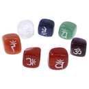 7pcs Engraved Reiki Chakra Energy Healing Crystal Cubes Stone Gemstone Gift