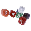 7pcs Engraved Reiki Chakra Energy Healing Crystal Cubes Stone Gemstone Gift