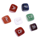 7pcs Engraved Reiki Chakra Energy Healing Crystal Cubes Stone Gemstone Gift