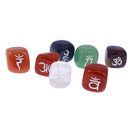 7pcs Engraved Reiki Chakra Energy Healing Crystal Cubes Stone Gemstone Gift