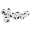 10 Pieces Opaque Six Sided Multiple Dice for TRPG Party Board Game Toys White