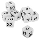 10 Pieces Opaque Six Sided Multiple Dice for TRPG Party Board Game Toys White