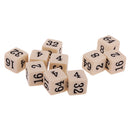 10 Pieces Opaque Six Sided Multiple Dice for TRPG Party Board Game Toys Beige
