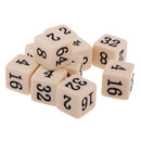 10 Pieces Opaque Six Sided Multiple Dice for TRPG Party Board Game Toys Beige