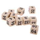 10 Pieces Opaque Six Sided Multiple Dice for TRPG Party Board Game Toys Beige