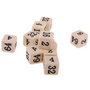 10 Pieces Opaque Six Sided Multiple Dice for TRPG Party Board Game Toys Beige