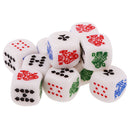 Pack of 10 Pieces 12mm Six Sided Poker Dice for Casino Poker Card Game Favours