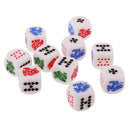 Pack of 10 Pieces 12mm Six Sided Poker Dice for Casino Poker Card Game Favours