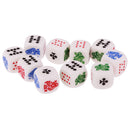Pack of 10 Pieces 12mm Six Sided Poker Dice for Casino Poker Card Game Favours