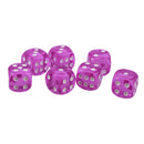 100pcs Transparent Six Sided D6 Dice for D&D TRPG Party Games Toys Purple