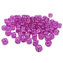 100pcs Transparent Six Sided D6 Dice for D&D TRPG Party Games Toys Purple