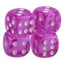 100pcs Transparent Six Sided D6 Dice for D&D TRPG Party Games Toys Purple