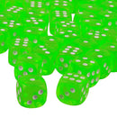 100pcs Transparent Six Sided D6 Dice for D&D TRPG Party Games Toys Green