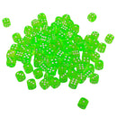 100pcs Transparent Six Sided D6 Dice for D&D TRPG Party Games Toys Green