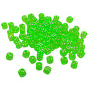 100pcs Transparent Six Sided D6 Dice for D&D TRPG Party Games Toys Green
