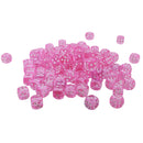 100pcs Transparent Six Sided D6 Dice for D&D TRPG Party Games Toys Fuchsia