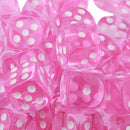 100pcs Transparent Six Sided D6 Dice for D&D TRPG Party Games Toys Fuchsia