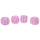 100pcs Transparent Six Sided D6 Dice for D&D TRPG Party Games Toys Fuchsia