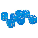 100pcs Transparent Six Sided D6 Dice for D&D TRPG Party Games Toys Blue