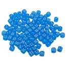 100pcs Transparent Six Sided D6 Dice for D&D TRPG Party Games Toys Blue