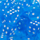 100pcs Transparent Six Sided D6 Dice for D&D TRPG Party Games Toys Blue
